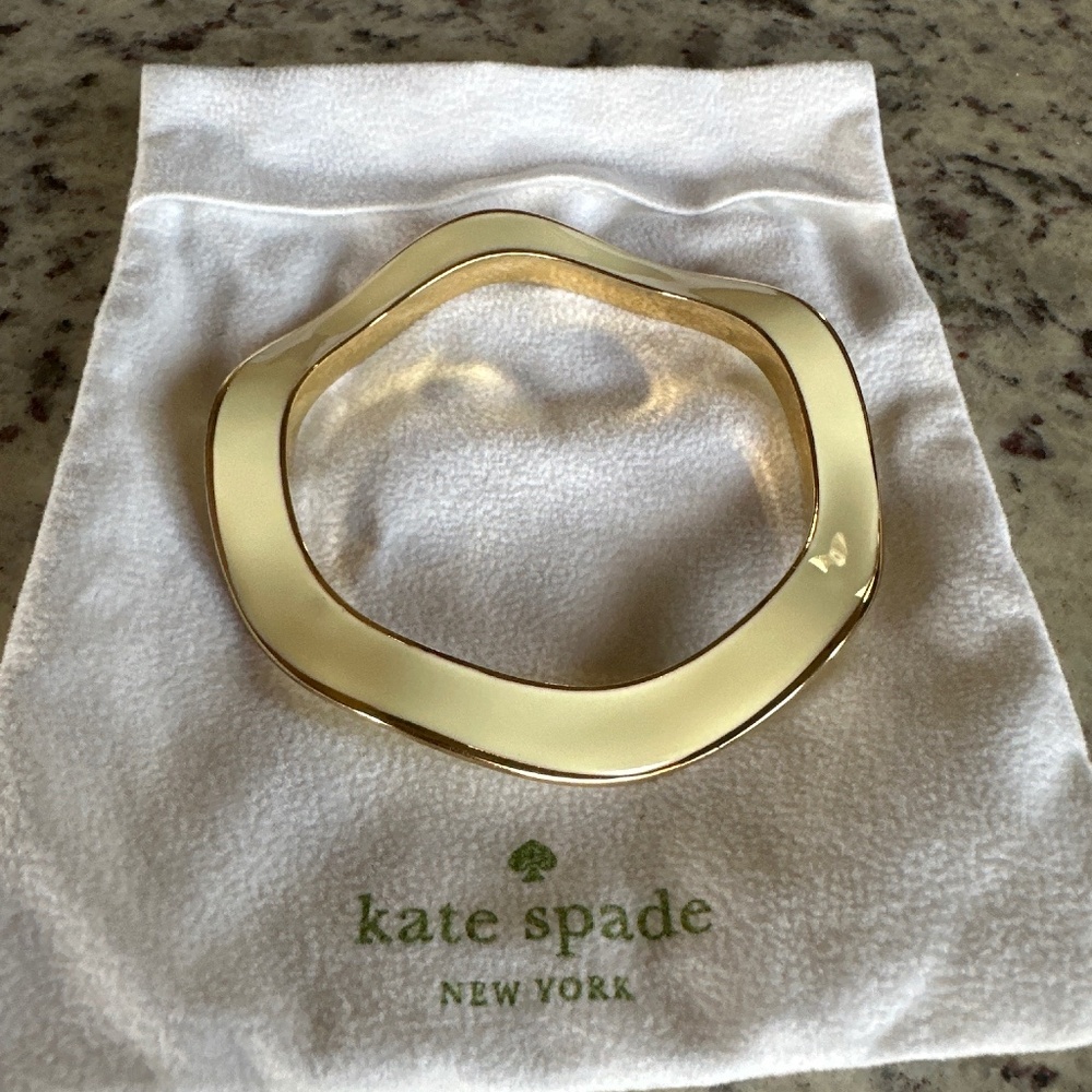 kate spade Gold Ivory Wave Bangle Bracelet